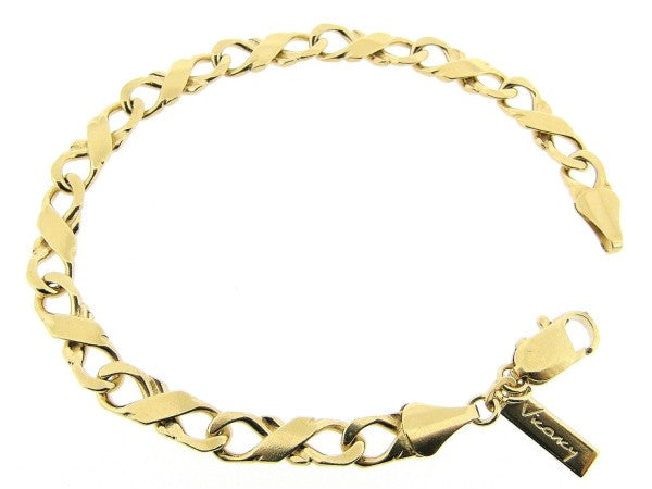 Gouden armband met gourmet schakel