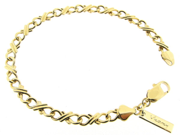 Gouden platte koningsschakel armband