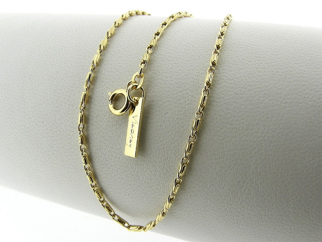 Gouden halsketting mini fantasie koningsschakel collier