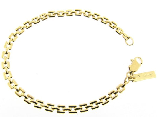 Gouden Franse armbandje met vierkante schakeltjes small