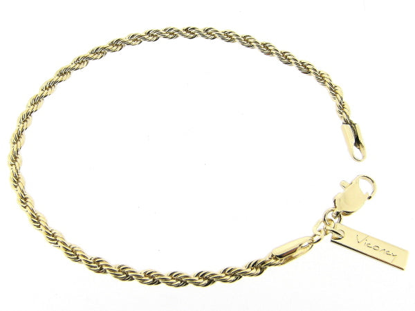 Gouden armbandje met gevlochten koordketting